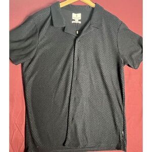 Scott James England Black Designer Button Down Shirt‎  (L) NWT